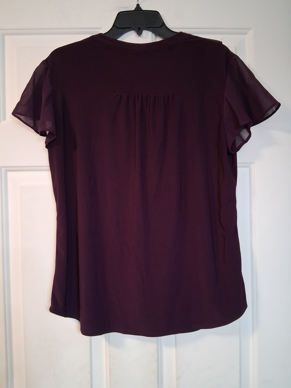 PerSeption Concept Purple Ruffle Button-Front Blouse Casual Size XL - Picture 2 of 6